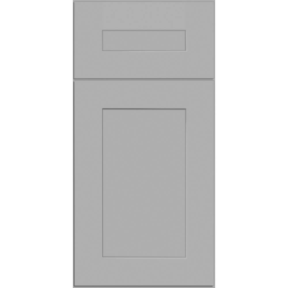 Home Decorators Collection Tremont Assembled 15 x 34.5 x 24 in. Plywood Shaker Base Kitchen Cabinet Left 2 rollout Soft Close in Painted Pearl Gray B15L-2T-TPG