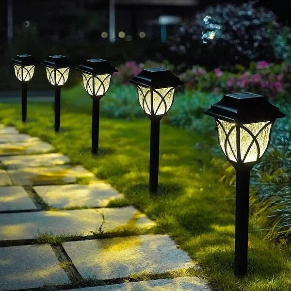 6 pcs Patterned Solar Street Light Outdoor LED Solar Garden Light