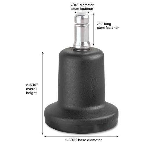 Master Caster High Profile Bell Glides， Grip Ring Type B Stem， 2.19