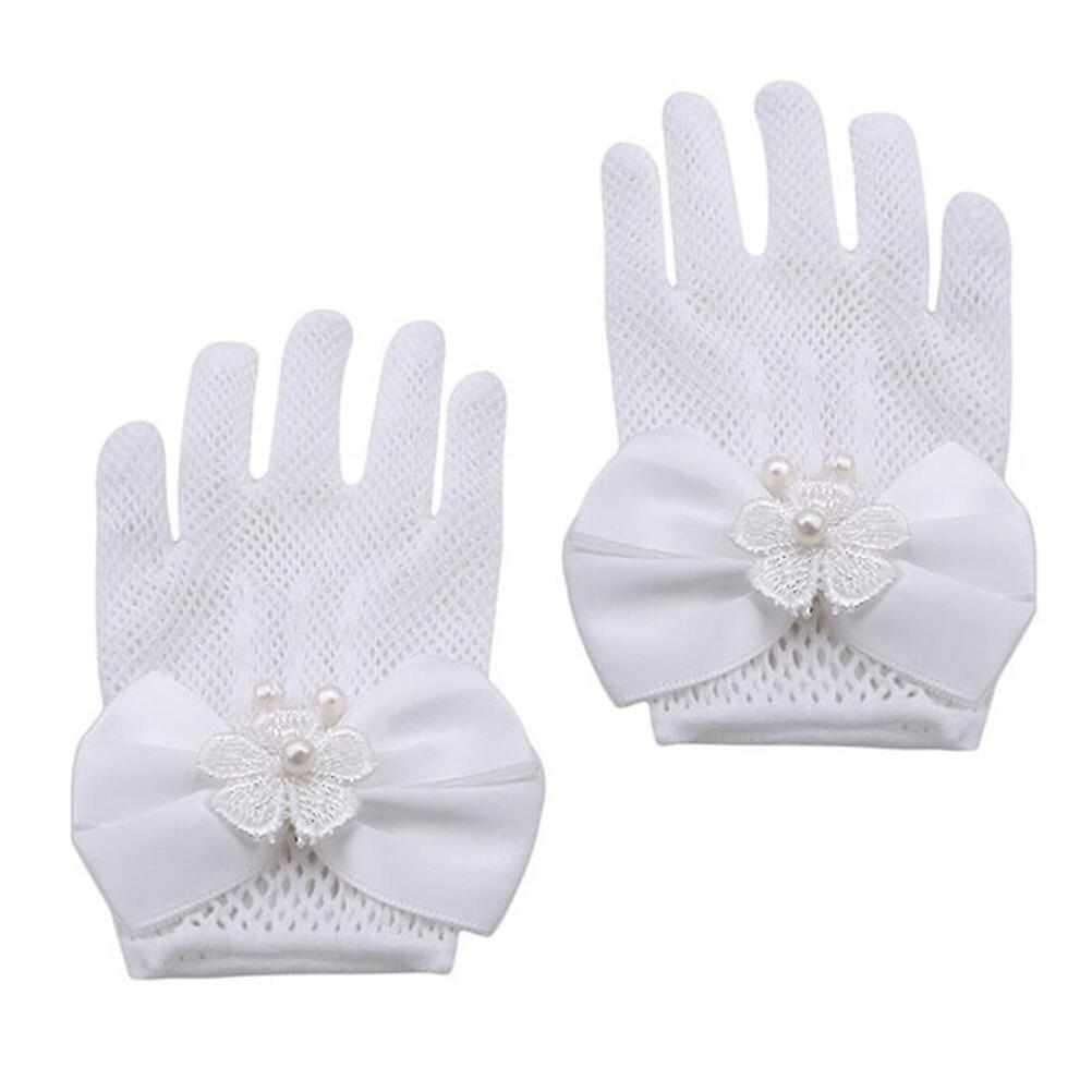 1 Pair Children Stage Performance Flower Gloves Kids Wedding Photography Gloves