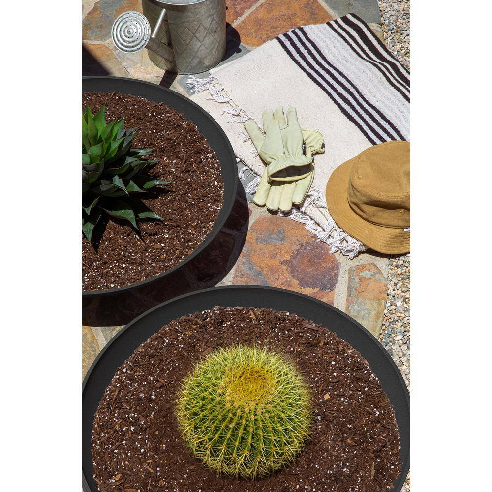 Veradek Lane Bowl 24 in. Black Plastic Round Planter (2-Pack) LBV24B-2PK