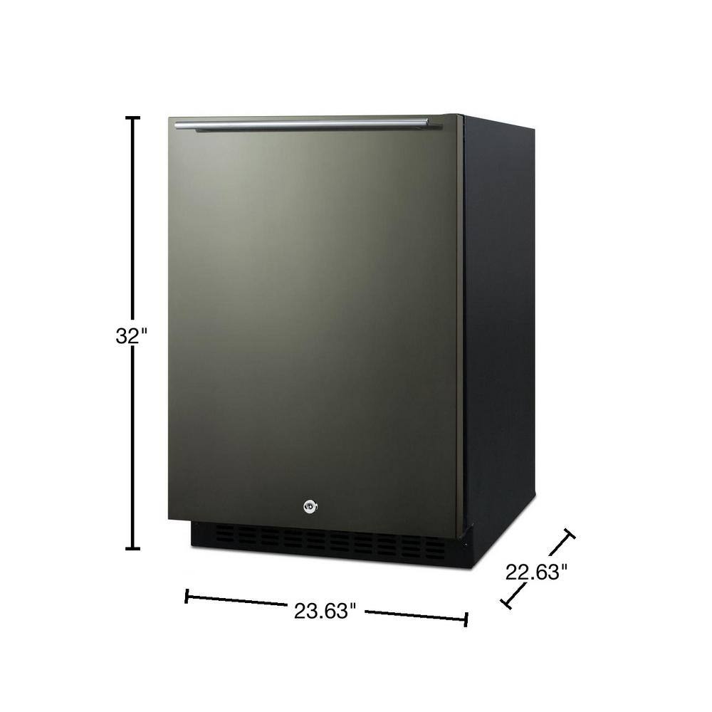 Summit Appliance 24 in. 4.8 cu. ft. Mini Fridge in Black Stainless Steel AL54KSHH