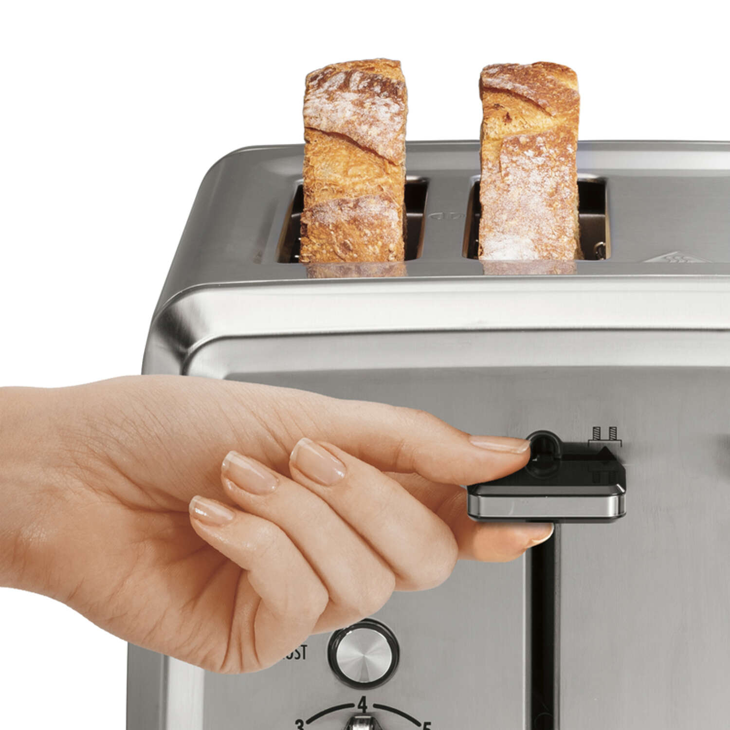 Hamilton Beach Stainless Steel Black/Silver 4 slot Toaster 7.68 in. H X 11.1 in. W X 11 in. D