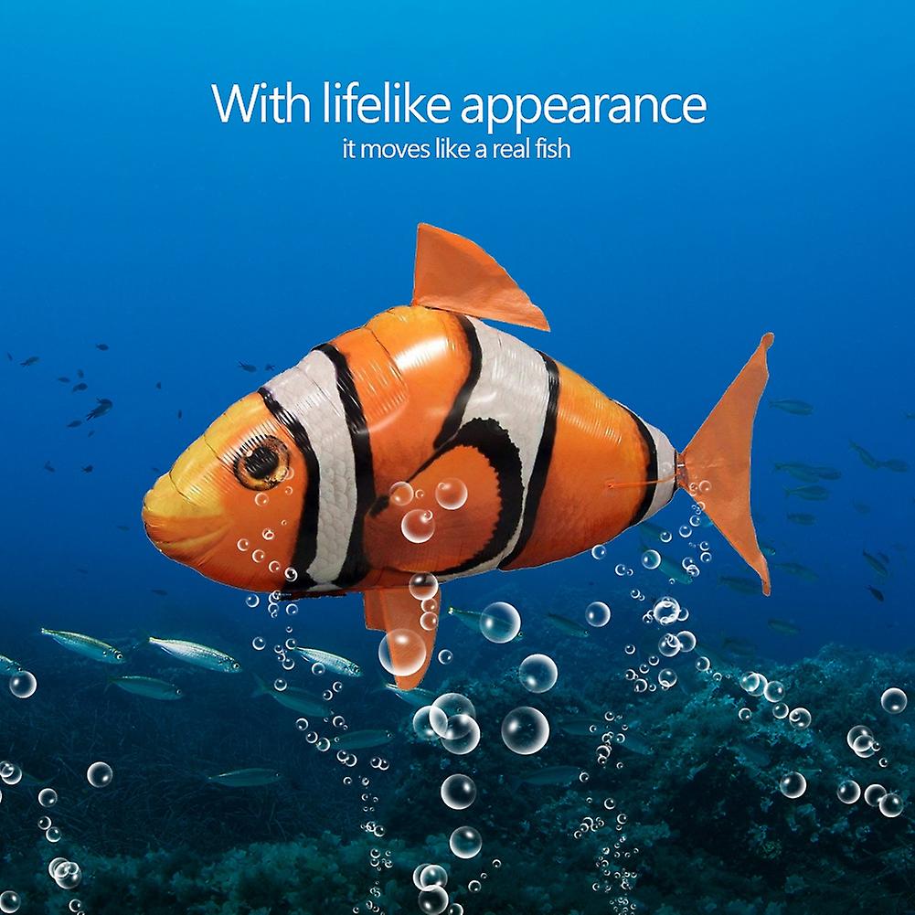 Remote Control Flying Shark Inflated Rc Inflatable Balloon Toy Kids Gift (orange Clownfish)