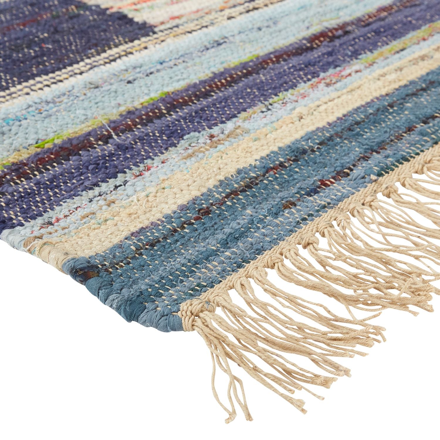 Liya Flatweave Blue and Beige Rug by BD Fine