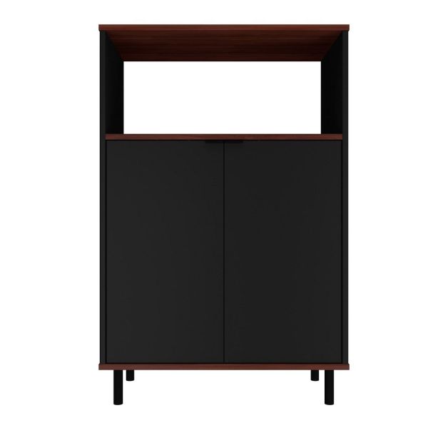 Mosholu Accent Cabinet in Black and Nut Brown