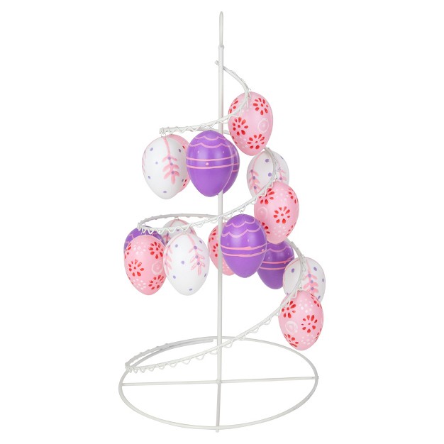 Floral Cut out Spring Easter Egg Tree Decoration White pink