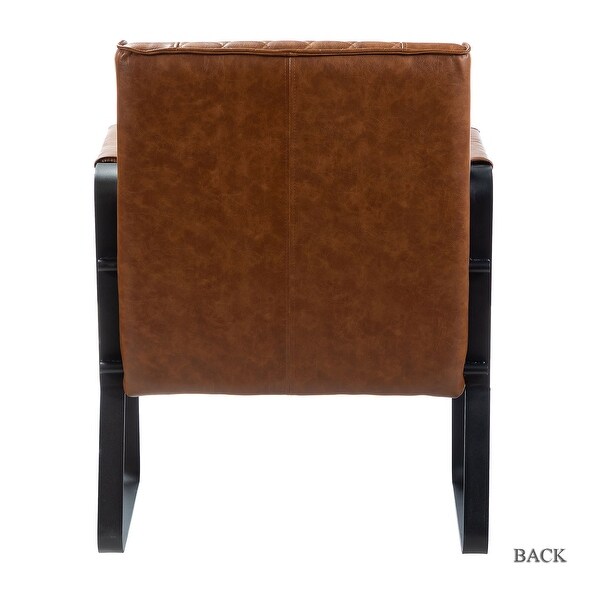 Lagash Mid Century Modern PU Leather Accent Armchair with Tufted Back by HULALA HOME