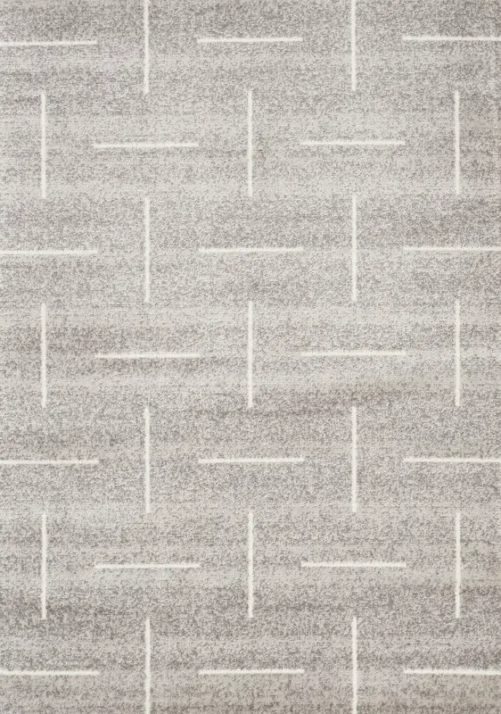 Merit 4 x 6 Small Gray and Cream Contemporary Area Rug