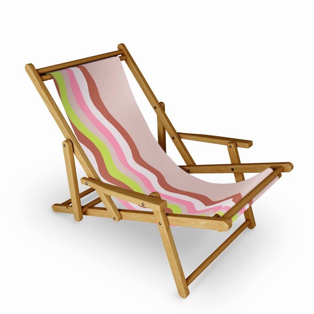 Sunshinecanteen Ava Sling Chair Deny Designs Versatile Outdoor Seating Uv amp Water resistant Artist supportive Usa made Hardwood Frame