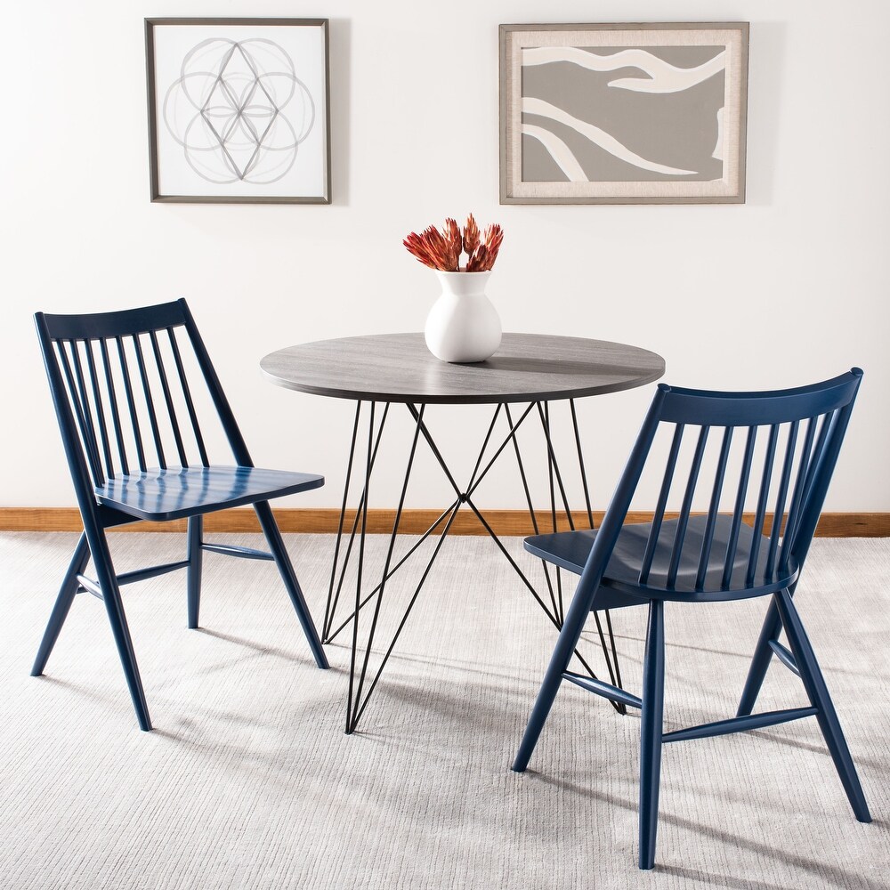 SAFAVIEH Dining 19 inch Wren Navy Spindle Dining Chair (Set of 2)