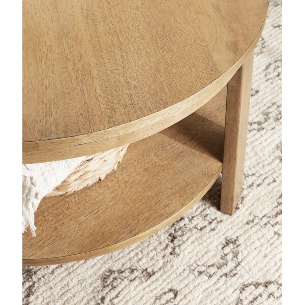 Kate and Laurel Foxford Round Wood Coffee Table - 34x34x17