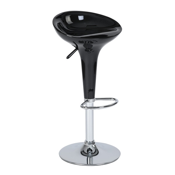 Glossy Finish Swivel Adjustable Height Bar Stools with Margarita Cocktail Glasses Shapes Design for Living Room， Bar Counter