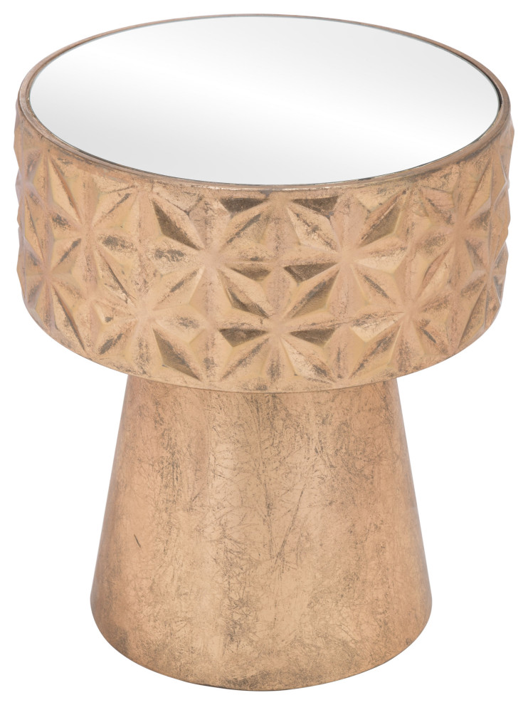 Aztec Side Table Gold   Contemporary   Side Tables And End Tables   by Zuo Modern Contemporary  Houzz