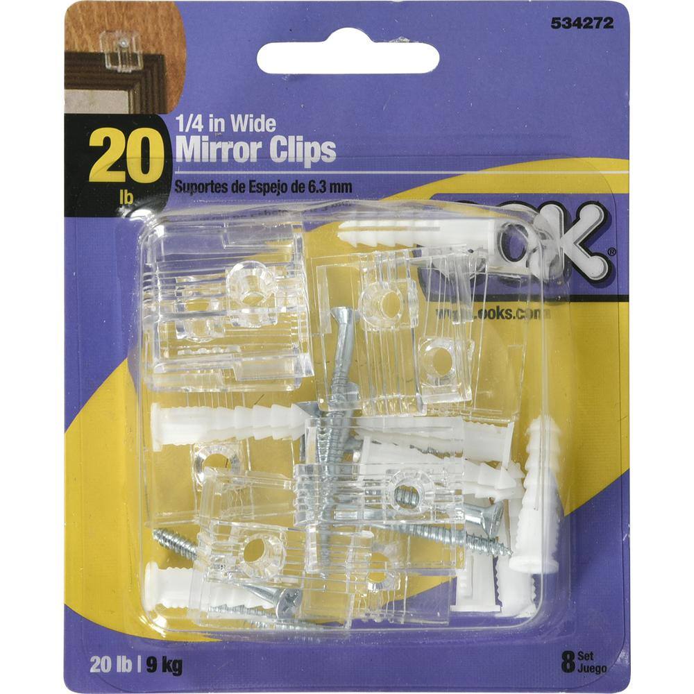 OOK 14 in. Adjustable Mirror Clip (8-Pack) 534272