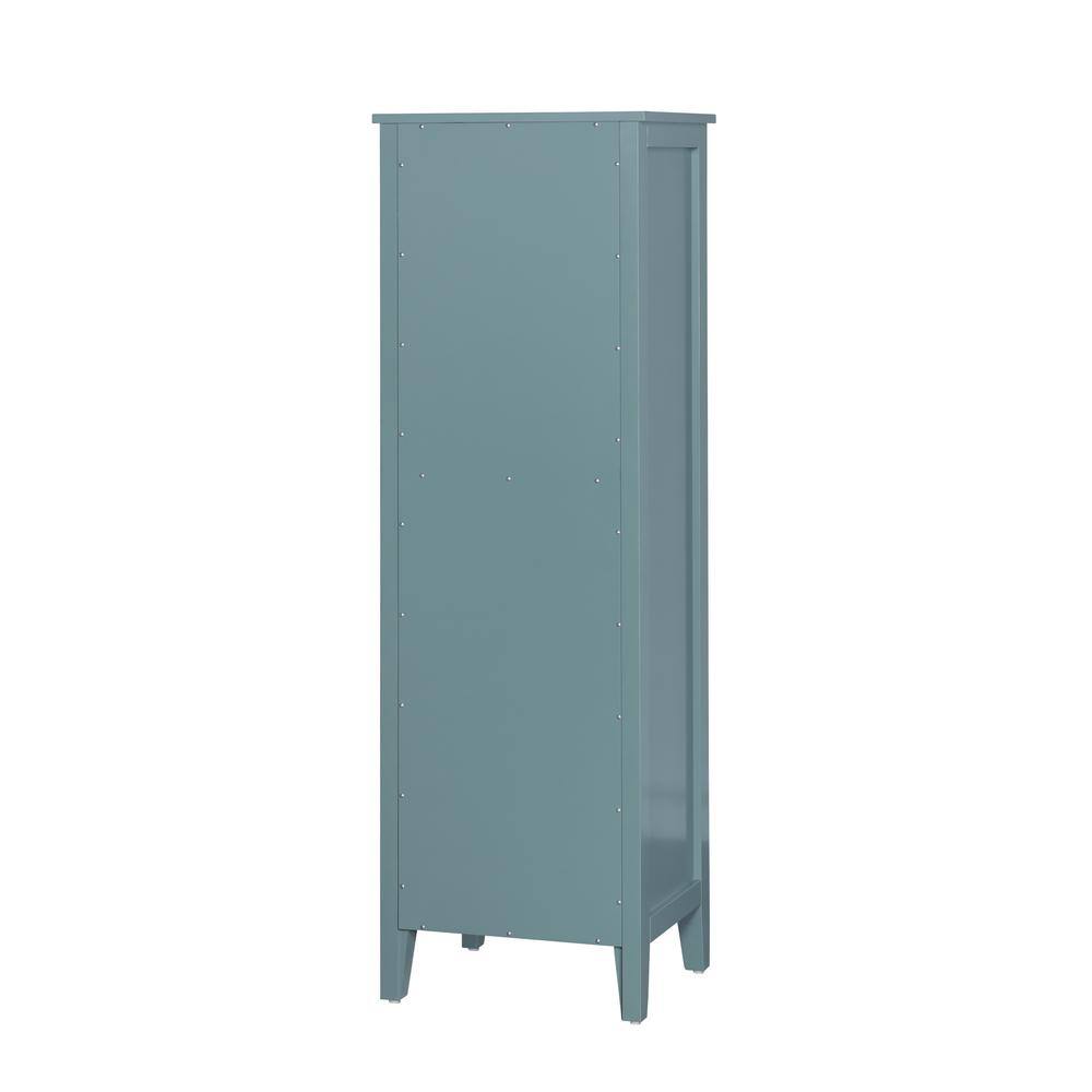 Home Decorators Collection Beverly 20 in. W x 16 in. D x 62 in. H Linen Cabinet in Aegean Teal 20303-LT20-AT