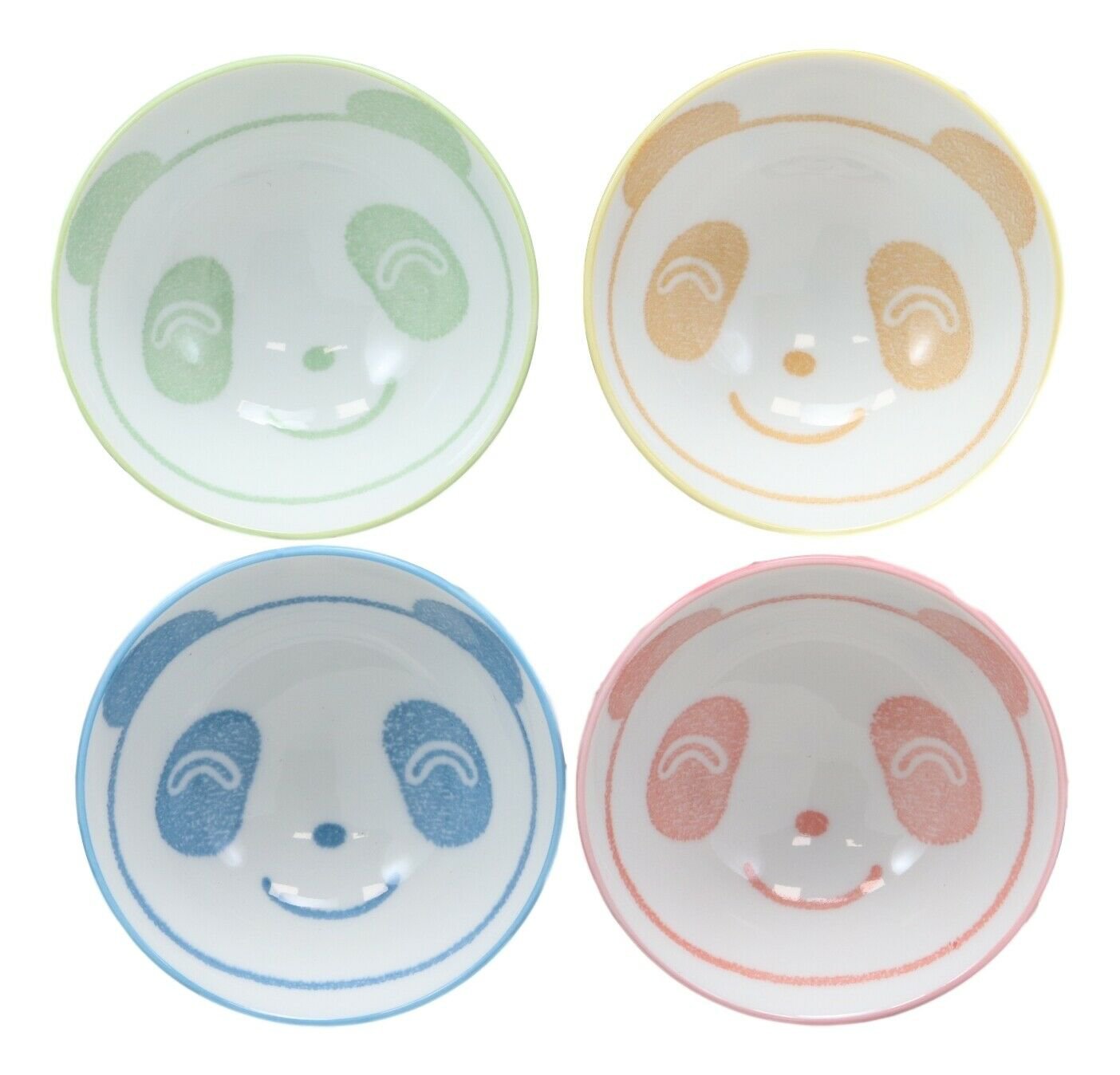 1 Giant Panda In Pastel Colors Porcelain Bowls 4 Piece Set EBR02