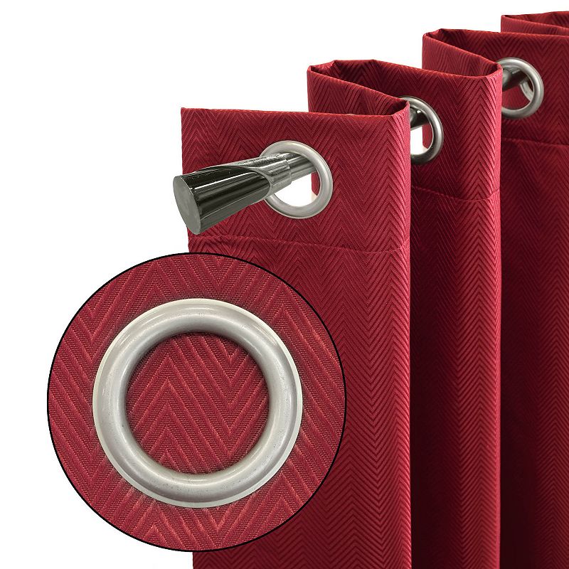 Myne Decor Adora Grommet Curtain Panel Window Dressing 52 x 84 in Red