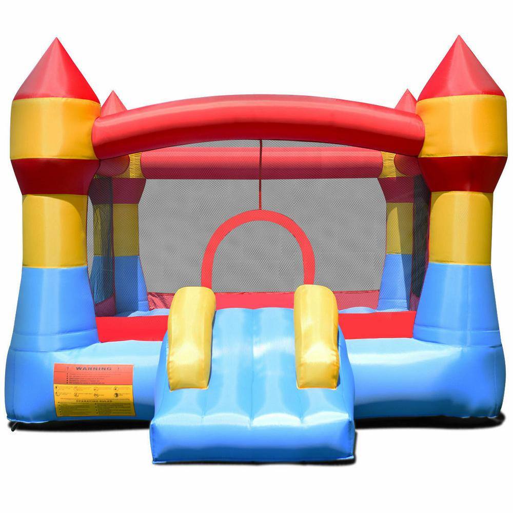 Costway Multi-color Kid Inflatable Bounce House Castle Moonwalk Playhouse Jumper Slide OP70020