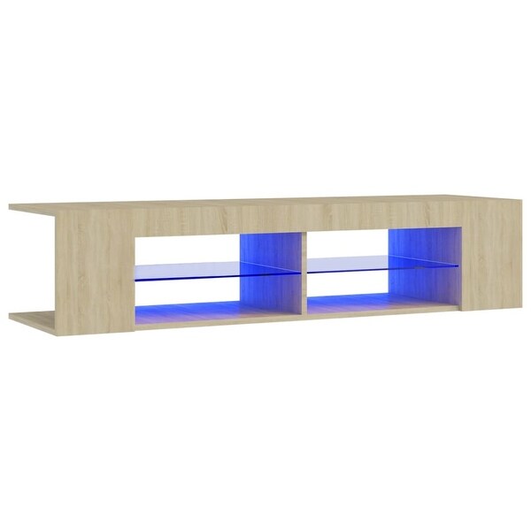 TV Cabinet with LED Lights Sonoma Oak 53.1