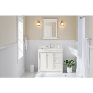 Home Decorators Collection Naples 36 in. W Bath Vanity Cabinet Only in White with Right Hand Drawers NAWA3621D