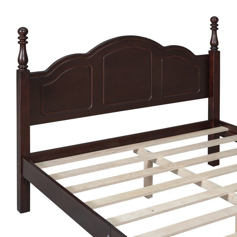 3 Pieces Bedroom Sets  Full/Queen Size Wood Platform Bed and Two Nightstands  Bed frame with Headboard