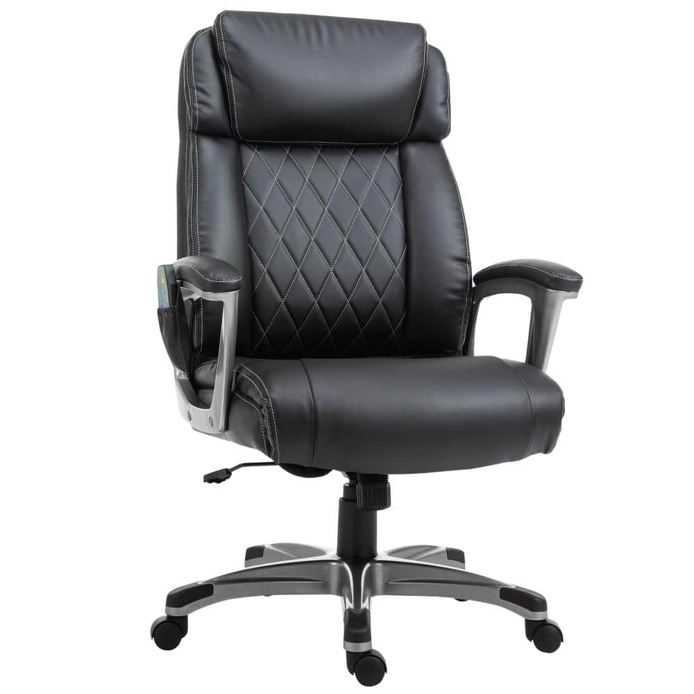 Vinsetto Black PU Leather 6-Point Office Massage Chair 921-362V80