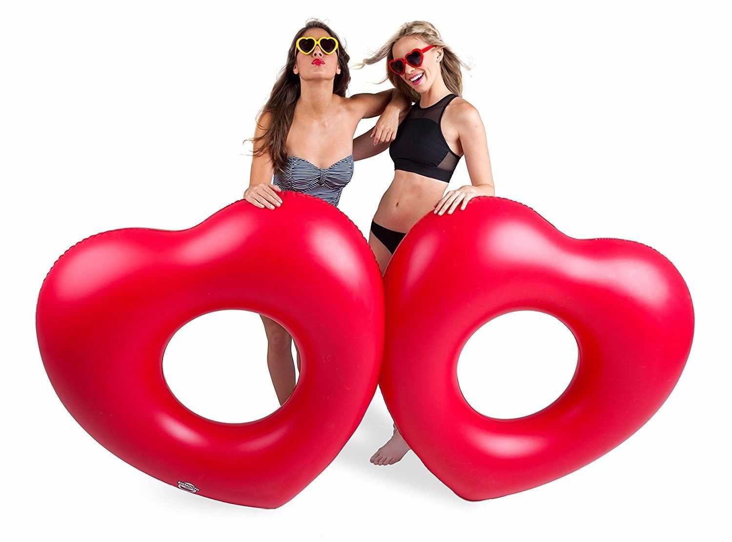 BigMouth Inc. Pool Floats Funny Inflatable Vinyl Summer Pool Or Beach Toys – Two Hearts