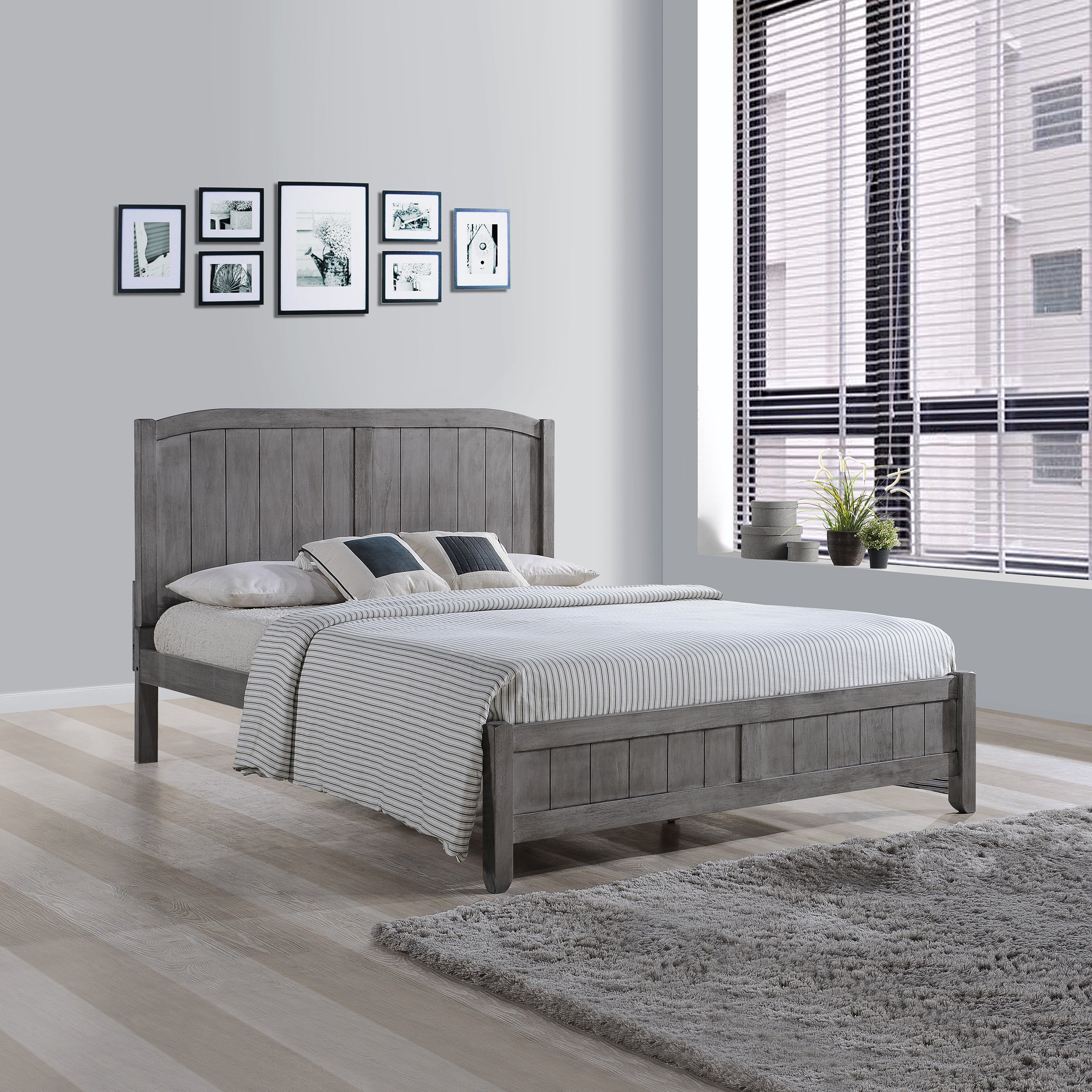 Camille Rustic Wooden Queen Platform Bed