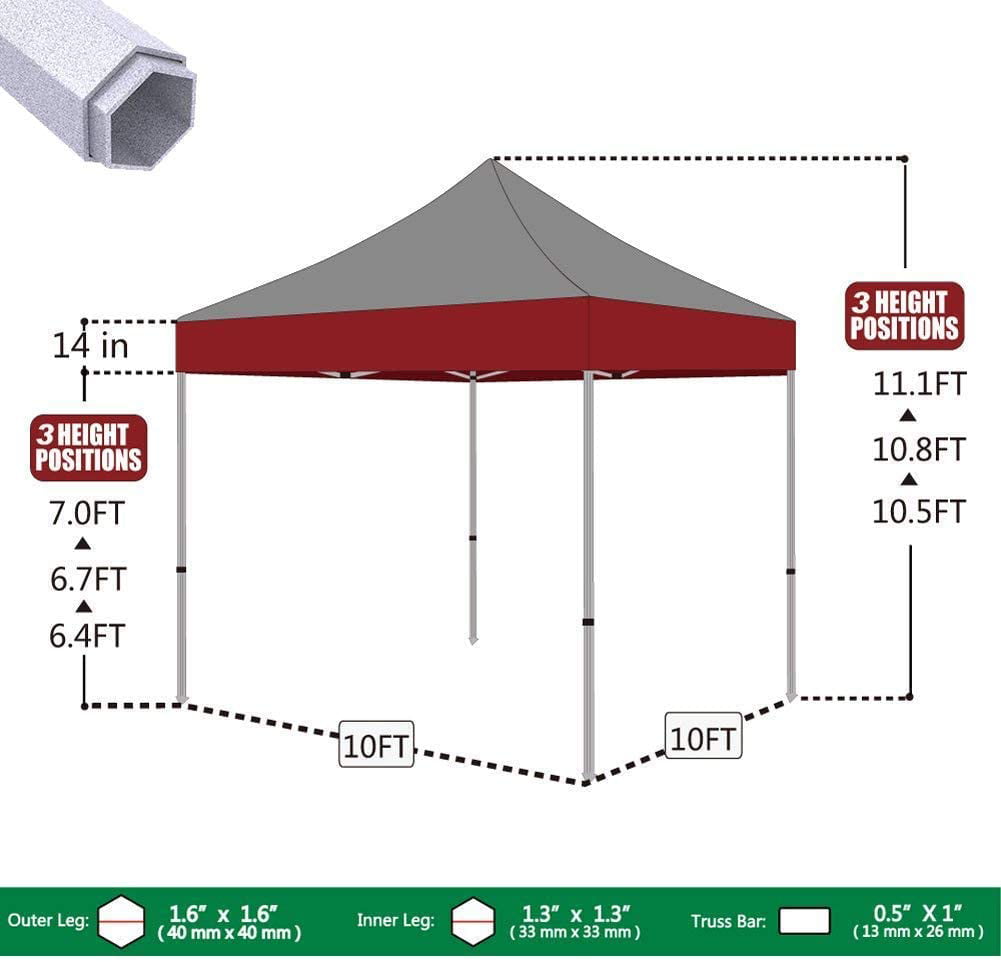 Eurmax Premium 10'x10' Ez Pop up Canopy Tent Bonus Wheeled Bag (White)