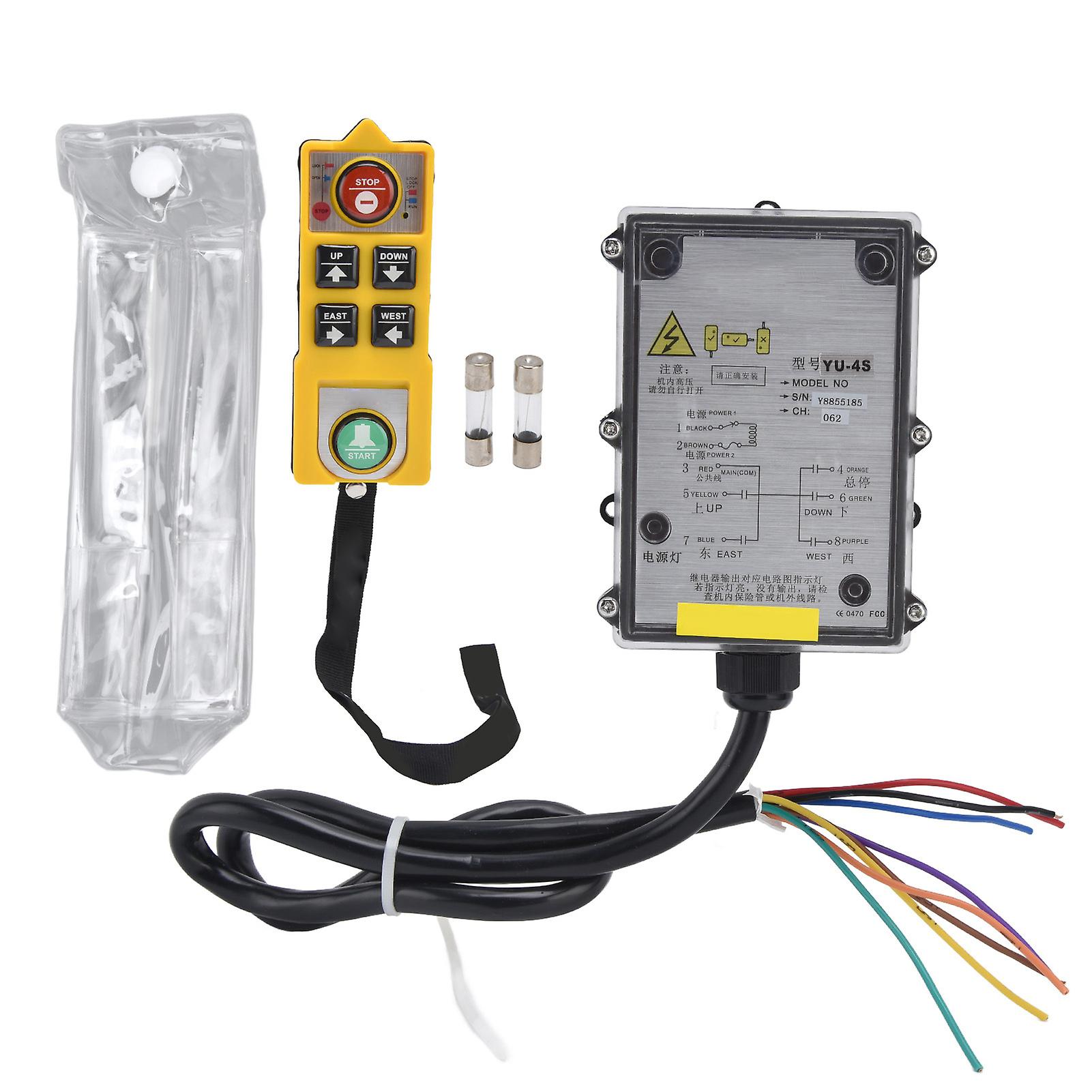 Industrial Remote Control Switch Transmitter Kit Single Handle For Electric Hoist Crane Yu4sac 380v