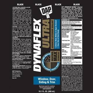 DAP Dynaflex Ultra 10.1 oz. Black Advanced Exterior Window Door and Siding Sealant (12-Pack) 7079818220