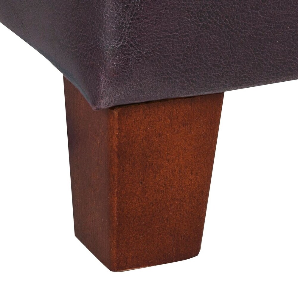 Porch   Den Bittern Square Tufted Faux Leather Storage Ottoman