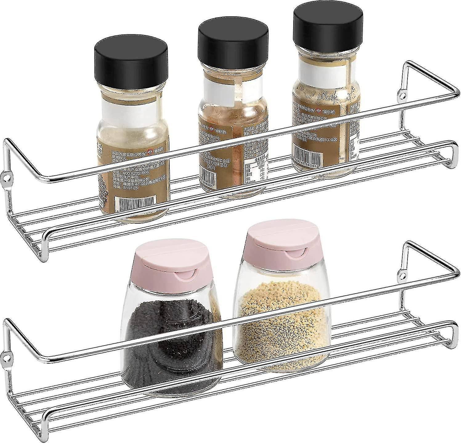 Spice Rack Organizer， 2-tier Spice Rack For Wall Mounting， For Kitchen Cupboard