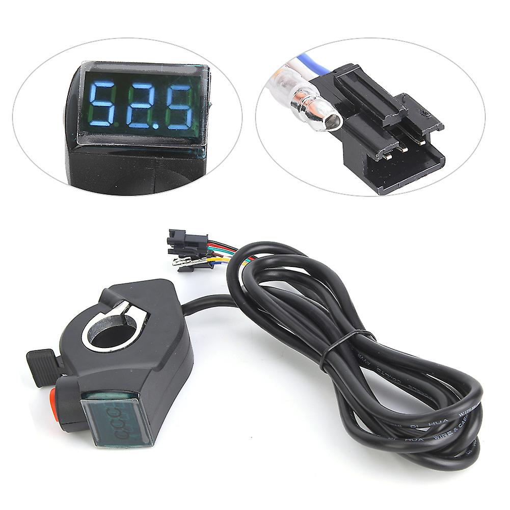 Electric Bike Thumb Throttle Lcd Display Digital Battery Voltage Power Switch For Electric Vehicle