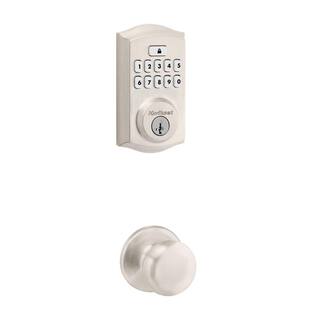 Kwikset SmartCode 260 Traditional Satin Nickel Keypad Electronic Deadbolt Feat SmartKey and Hancock HallCloset Knob Combo Pack 9260TRL720H15RB