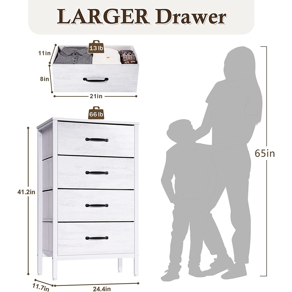 White Dresser with 6 Drawers  Wide Dresser for Bedroom and 50\