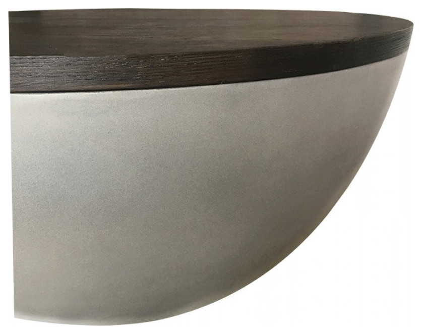 Sukie Modern Concrete and Brown Oak Round Coffee Table   Modern   Coffee Tables   by Virgil Stanis Design  Houzz