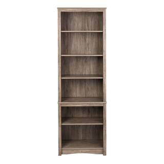 Prepac Home Office 26.25 in. Wide Drifted Gray 6-Shelf Tall Bookcase DSBH-0003-1