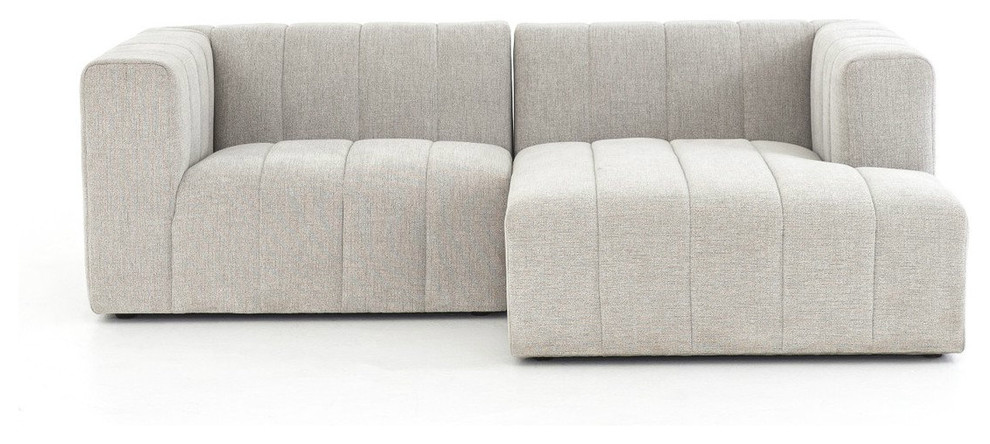 Langham Channel Tufted 2 Piece Modular Sectional Raf   Contemporary   Sectional Sofas   by Zin Home  Houzz