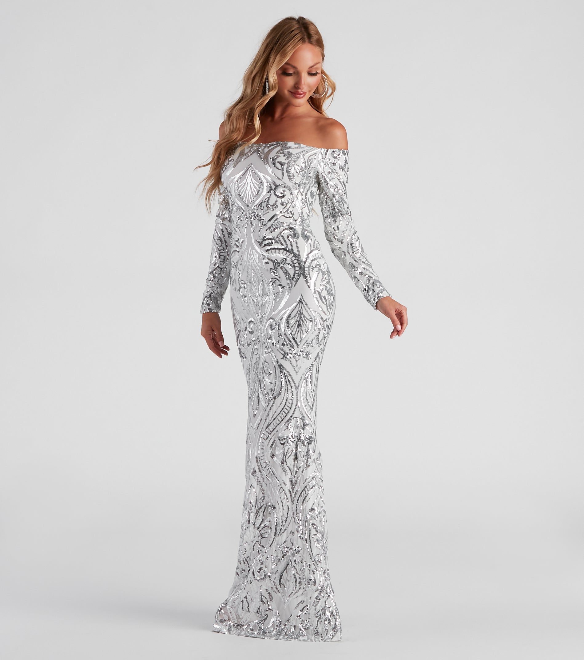 Azalea Formal Sequin Scroll Dress