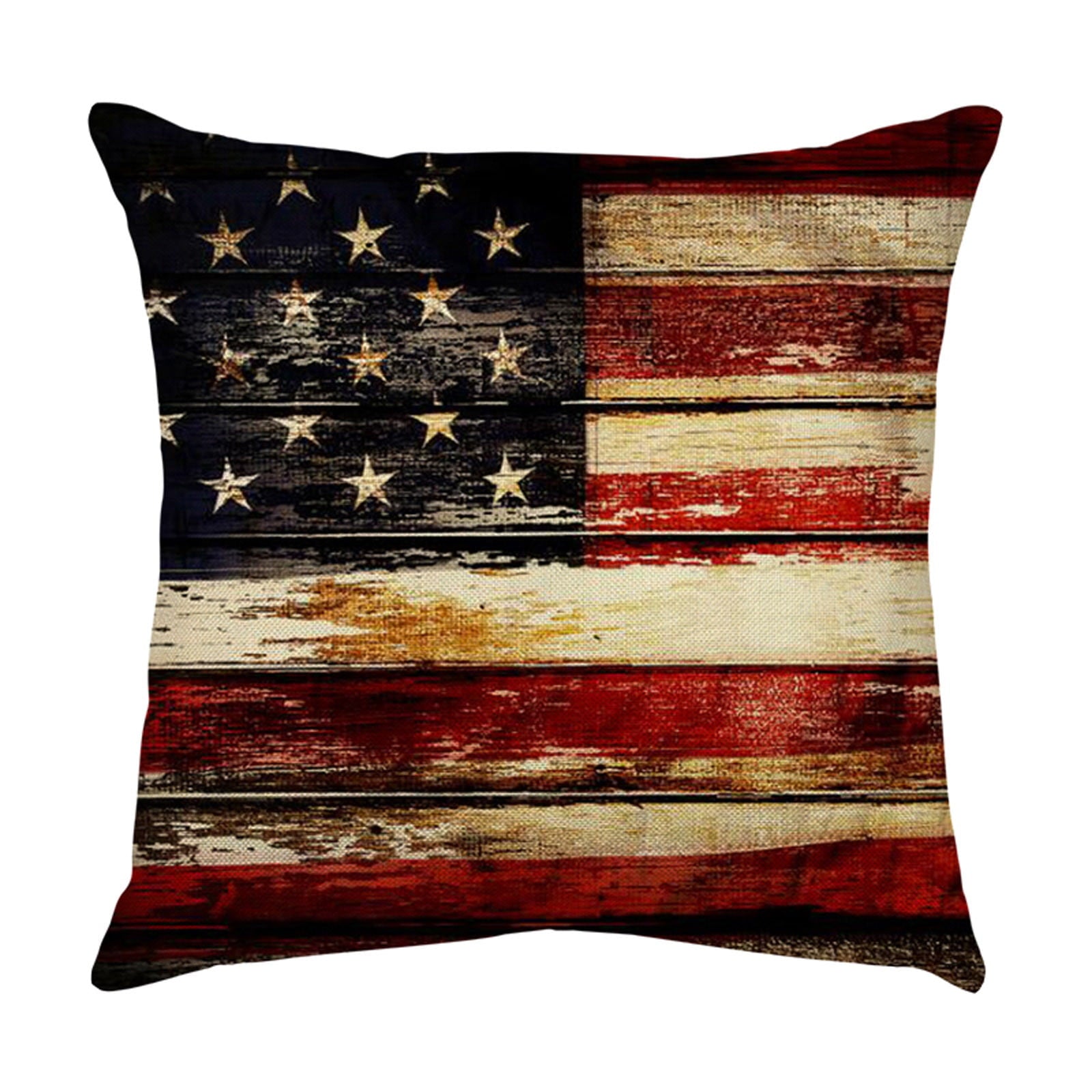 Fridja 1pcs 4th of July Pillow Cover, Patriotic Throw Cushion Cover, American Flag Pillow Case, Independence Day Cushion Case for Sofa, Couch, Bedroom Home Decoration, 18