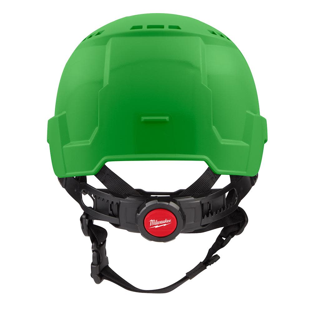 Milwaukee Green Front Brim Vented Helmet with BOLT Class C