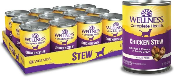 Wellness Chicken Stew with Peas and Carrots Grain-Free Canned Dog Food