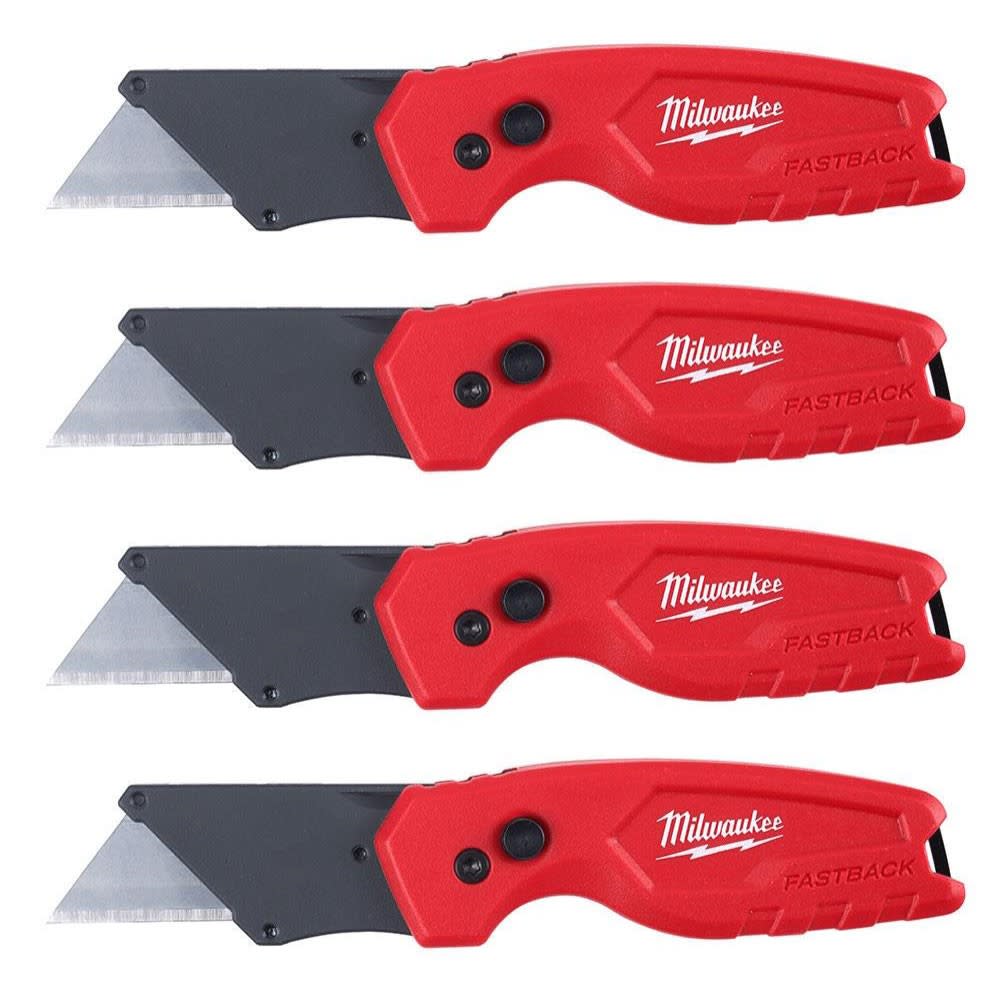 Milwaukee 4pk FASTBACK Compact Folding Utility Knife 48-22-1500X4 from Milwaukee