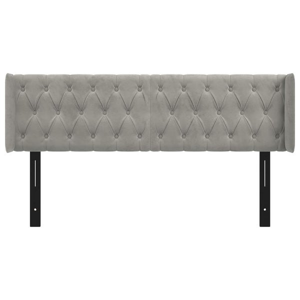 vidaXL Headboard with Ears Light/Dark Gray Velvet - - 37455501