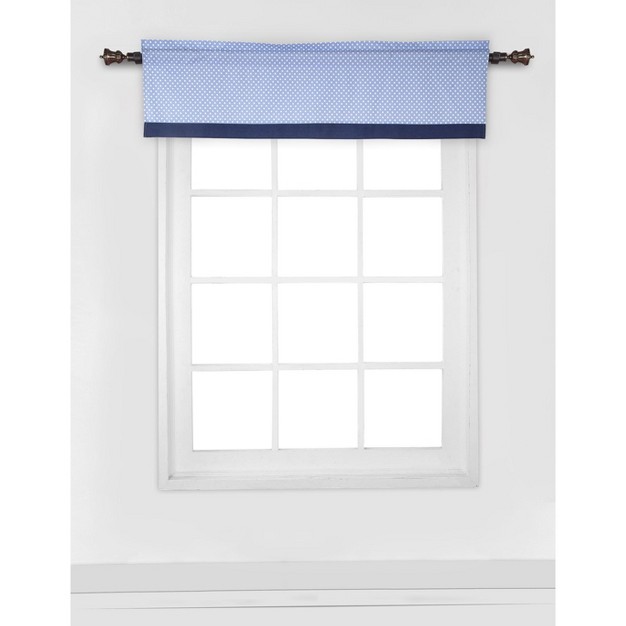 Bacati Pin Dots Blue gray Window Valance