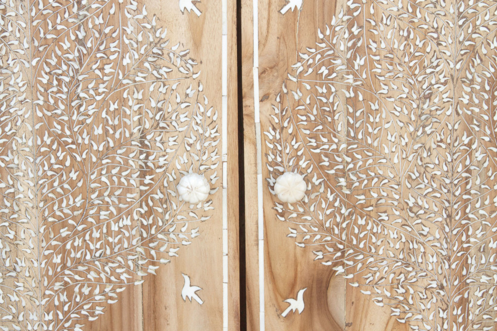 Finely Inlay Tree of Life Teak Buffet   Mediterranean   Accent Chests And Cabinets   by De cor  Houzz