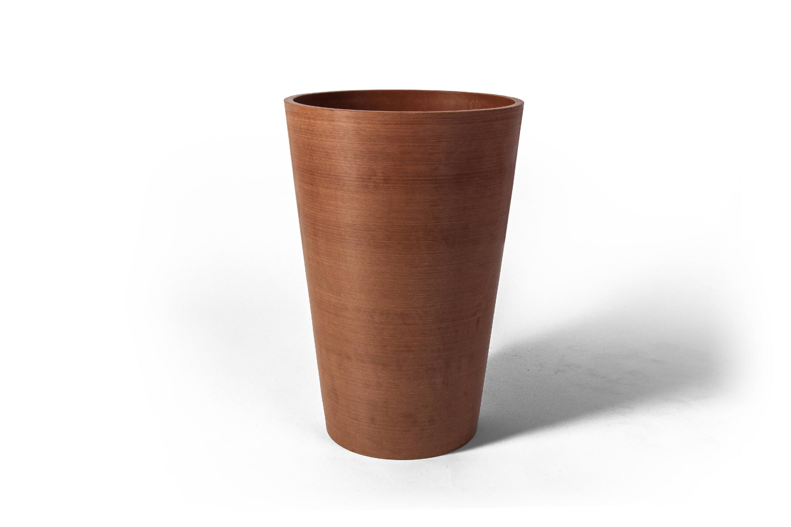 Algreen Valencia Planter， Round Taper Planter with Elevated Plant Shelf， 16-In.by 24-In.， Spun Terracotta