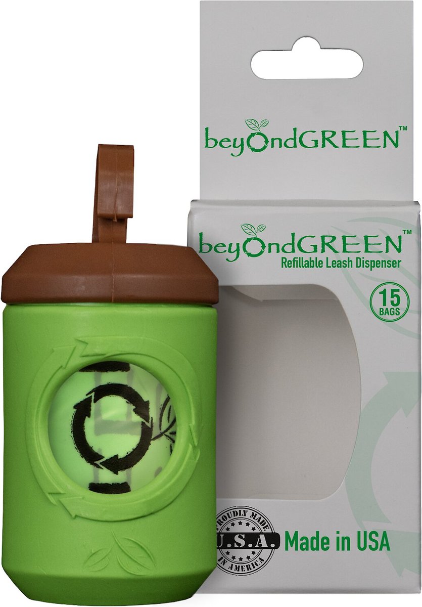 beyondGREEN Poop Bags Dispenser with Plant-Based Dog Waste Bags